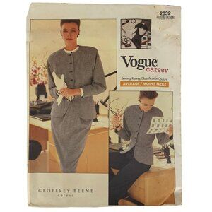 Vogue 2032 Geoffrey Beene Misses Jacket Skirt Pants Sewing Pattern Sizes 6-10